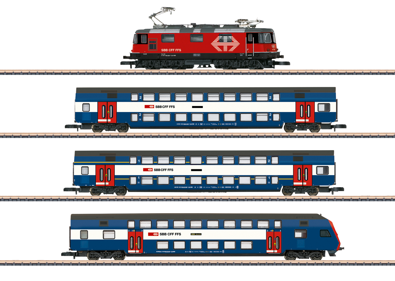 Märklin Z (Mini Club) 81195, SBB / Zürcher S-Bahn, Zugpackung, 4-teilig, analog