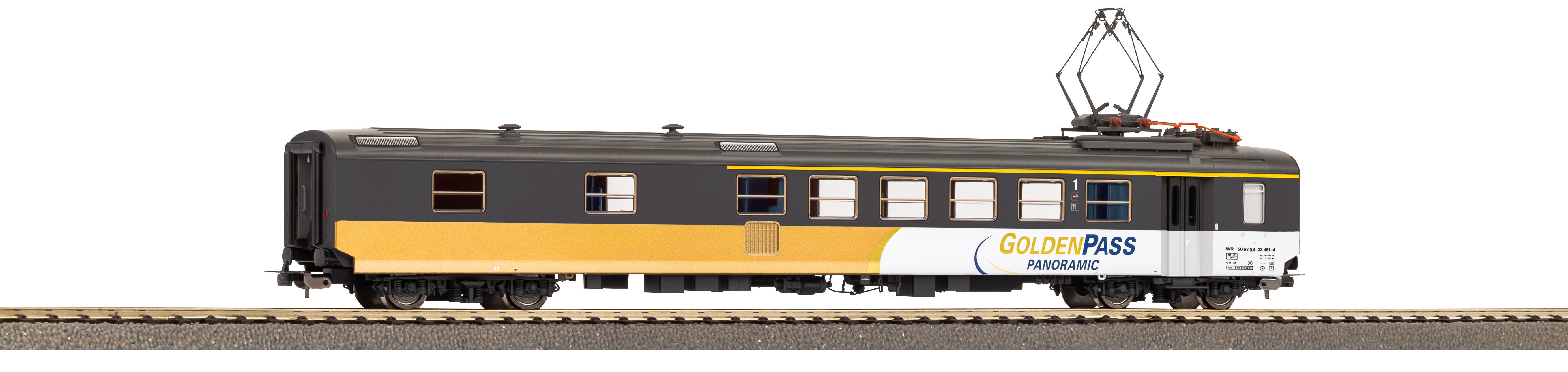 Piko H0 96674, BLS Speisewagen "GoldenPass", EW I, Ep. V-VI, DC, Innenbeleuchtung, Radkontakte