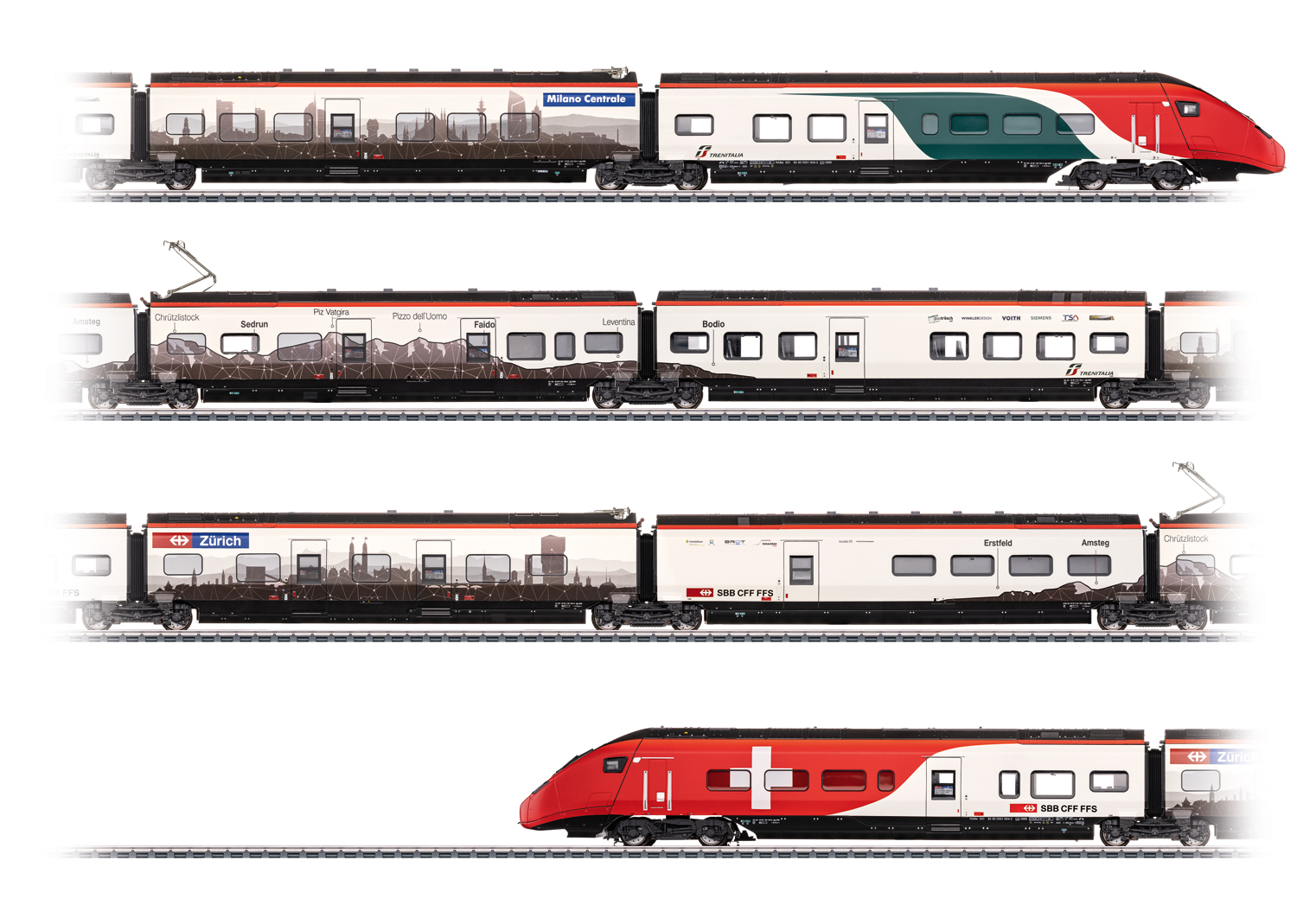 Märklin H0 39811, SBB Hochgeschwindigkeits-Triebzug RABe 501-004 (EC 250) Giruno, 7-teilig, Ep. VI