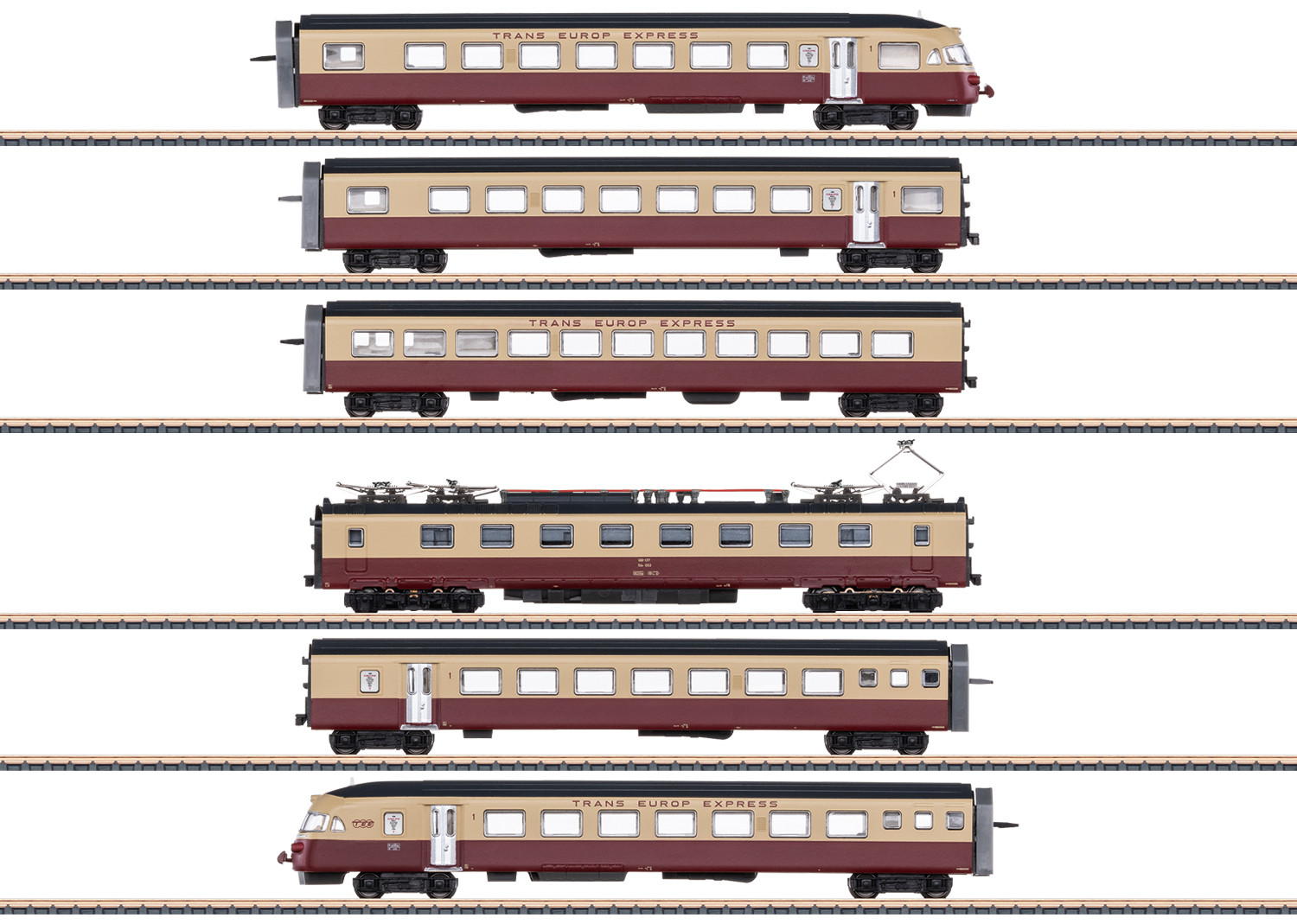 Märklin 88730, Spur Z, Schnelltriebwagenzug RAe TEE II, 6-teilig, Ep. IV, analog