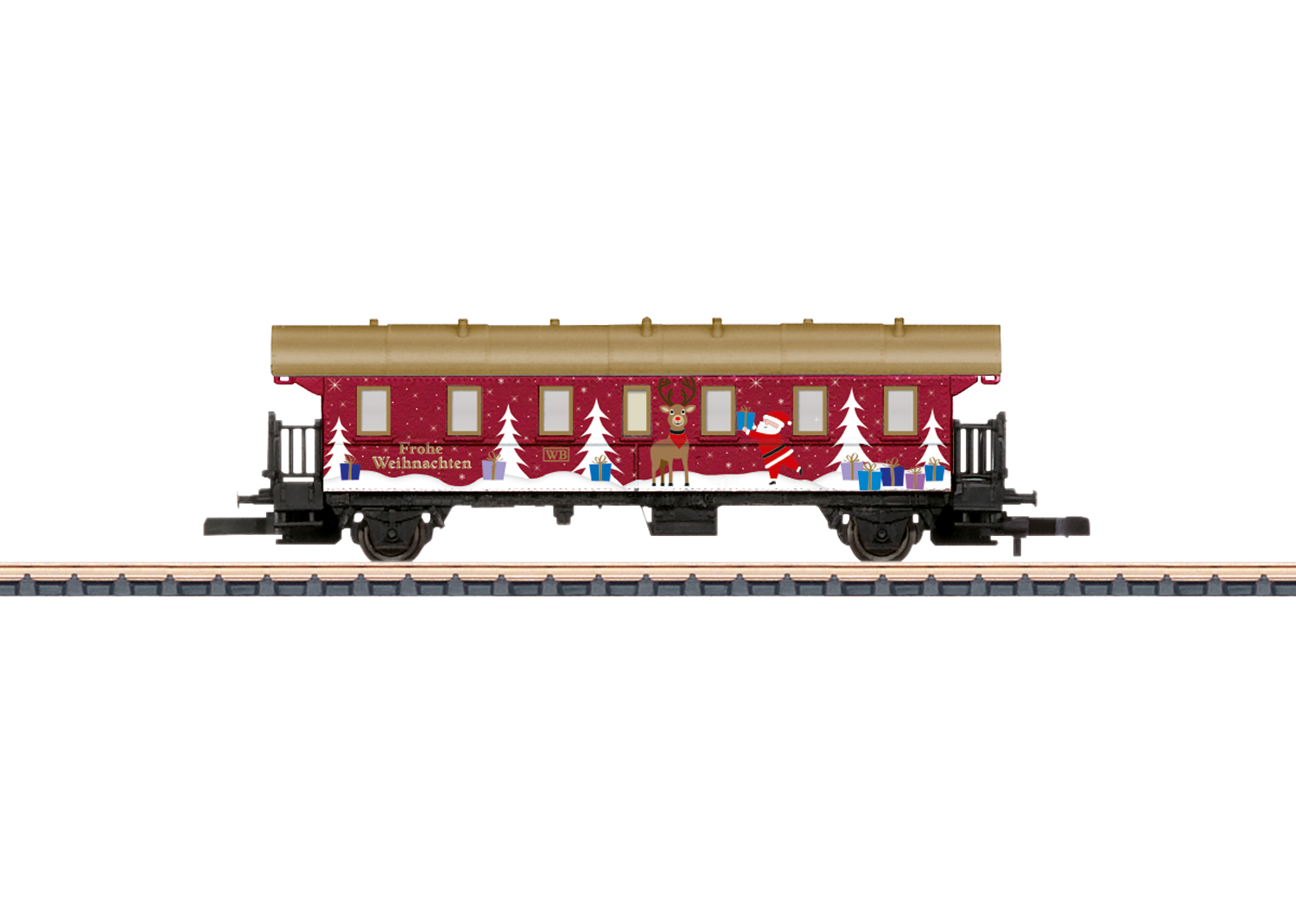 Märklin 80635, Spur Z, Weihnachtswagen Spur Z, 2025, Personenwagen "Donnerbüchse" 3. Klasse