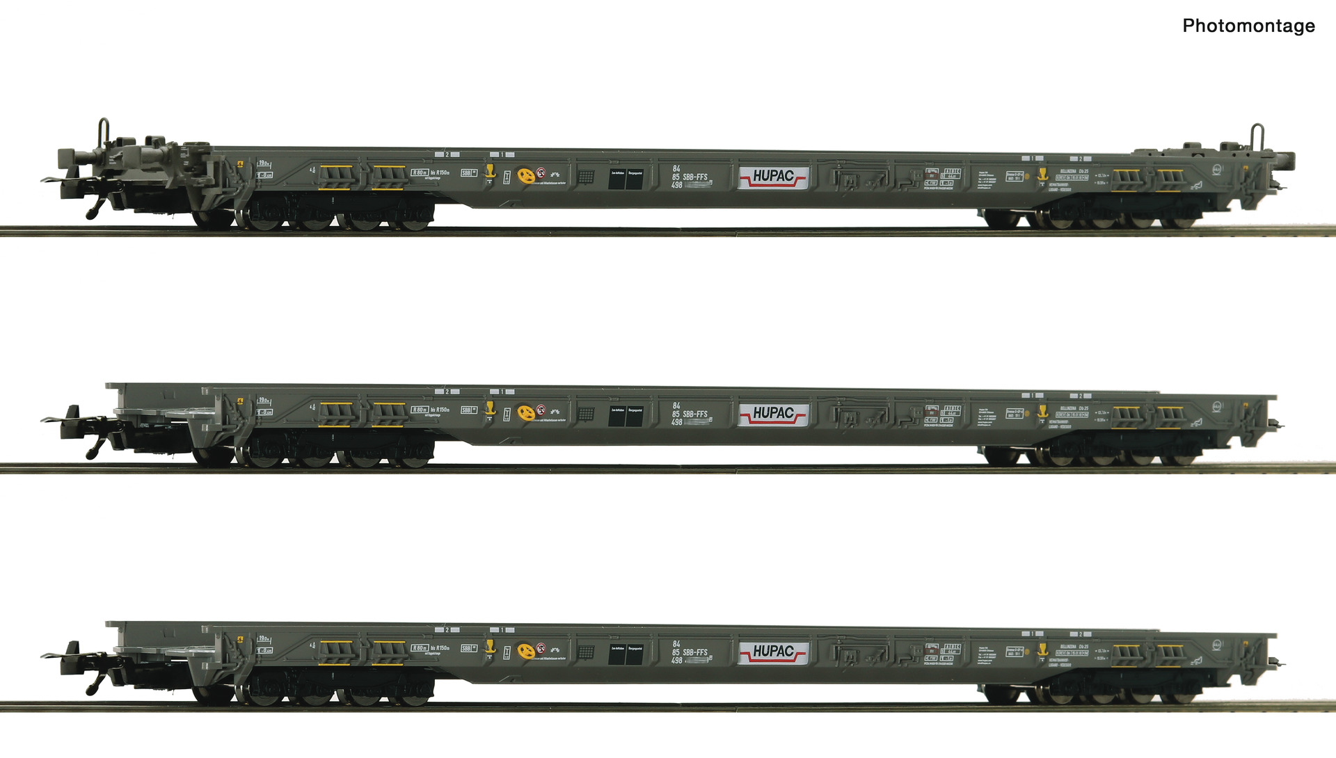 Roco 6600092, H0, HUPAC Rollende Autobahn-Set, 3-teilig, Ep. V-VI