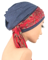 Dekoschal für Turbane Mützen Kopfbedeckungen bei Haarverlust durch Chemo Alopecie Chemotherapie Glat