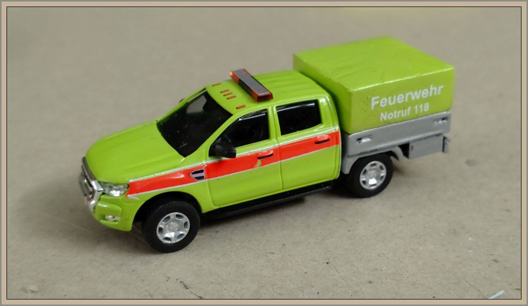 Ford Ranger Feuerwehr Schweiz Lemon Green mit Pritsche