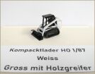 Kompacktlader Weiss gross mit Holzgreifer