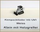 Kompacktlader Weiss klein mit Holzgreifer