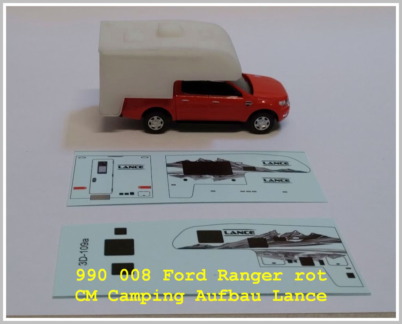 Ford Ranger rot mit Camperaufbau Lance