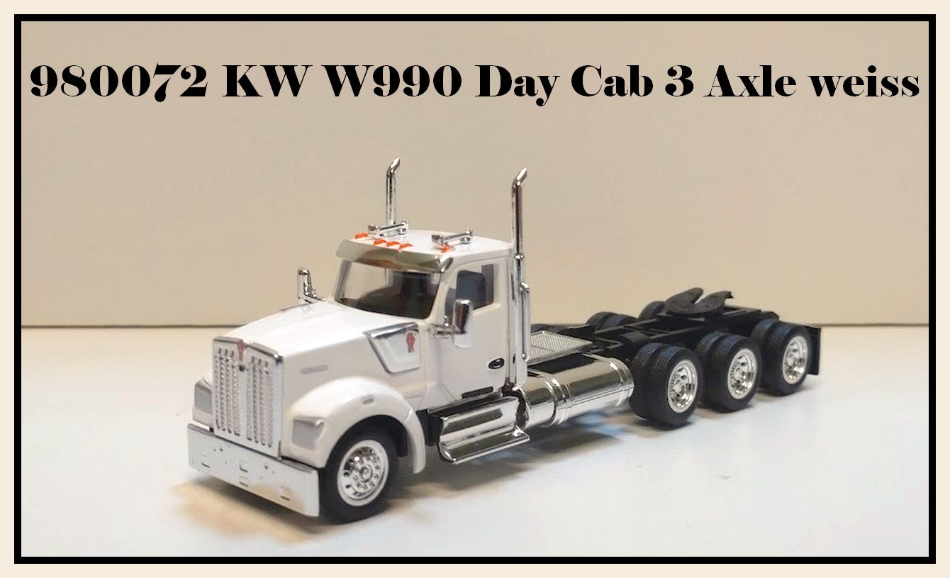 HO Logistic Replicas Kenworth W 990 3 Axle weiss