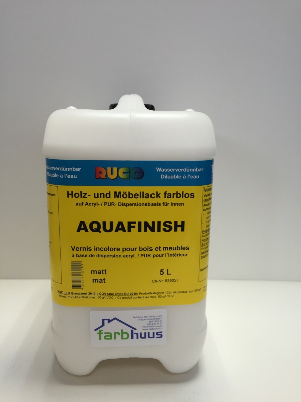 Farbhuus - AQUAFINISH Holz- und Möbellack farblos 5lt . Farbhuus Farbenshop