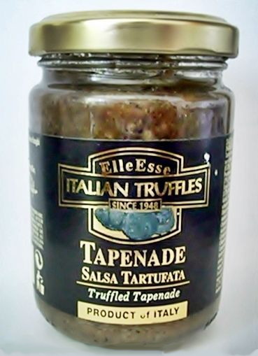 Trüffelsauce, Trüffel Tapenade mit echter Sommertrüffel und schw. Oliven Tapenade Salsa Tartufa 130g