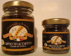 Trüffel-Carpaccio, Carpaccio Tartufo, schwarzer Sommertrüffel in Olivenöl 40g oder 80g Glas