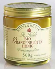 Bio-Orangenblütenhonig, sortenreiner, kaltgeschleuderter reiner Bienenhonig von R. Feldt, Glas 500g