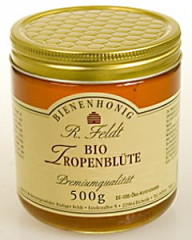 Bio-Tropenblütenhonig, Mischtracht, kaltgeschleuderter reiner Bienenhonig von R. Feldt, Glas 500g