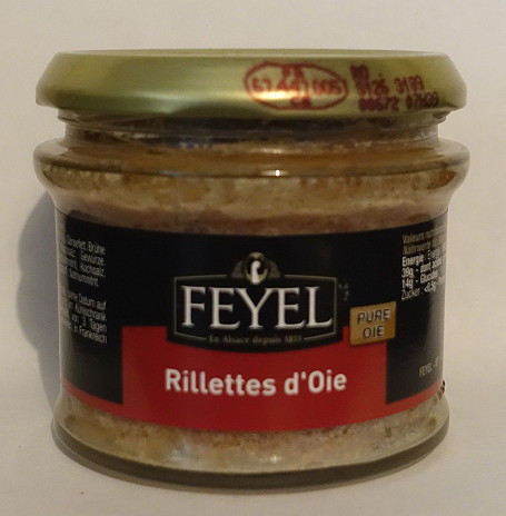 Gänsefleisch aus Frankreich, Foie Gras Rillettes d' Oie original aus Frankreich 170g