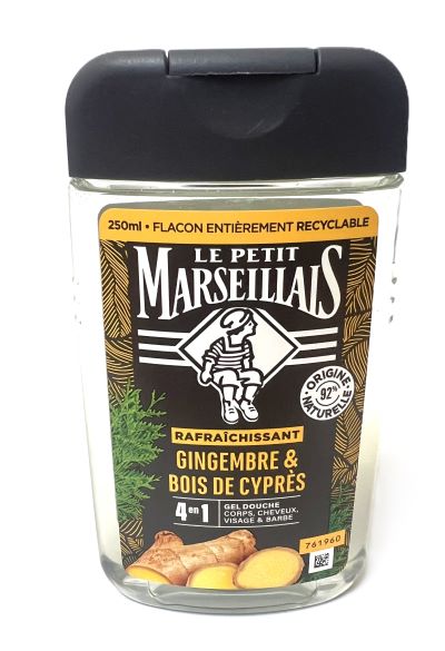 Duschgel mit Ingwer Zypresse-Duft hergestellt auf pflanzlicher Waschbasis aus Frankreich 250ml