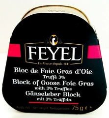 Gänseleber getrüffelt, Foie Gras de Oie avec Truffle von Feyel aus Frankreich 75g