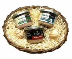 Geschenkkorb Ostern mit Französischen Terrinen und Rillettes für die feine Küche
