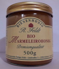 Bio-Marmeleirohonig, sortenreiner, kaltgeschleuderter reiner Bienenhonig von R. Feldt, Glas 500g