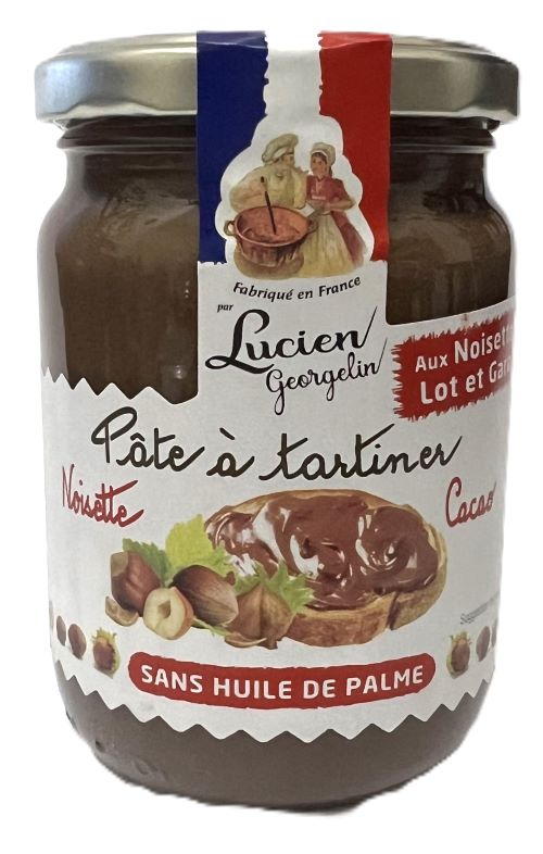 Haselnusscreme mit Kakao, Brotaufstrich ohne Palmöl aus Frankreich mit 16% Haselnüssen 280g