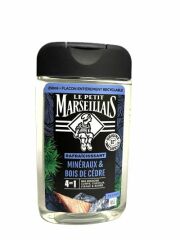 Duschgel mit Meerwasser Zedernholz-Duft hergestellt auf pflanzlicher Waschbasis aus Frankreich 250ml