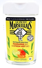 Duschgel mit Mandarine-Zitrone-Duft hergestellt auf pflanzlicher Waschbasis aus Frankreich 250ml