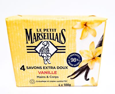 Vanille-Seife, 100g Stückseifen mit Vanilleextrakt aus Frankreich 400g