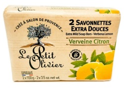 Zitrone, Eisenkraut & Olivenöl, Hand und Körperseife von Le Petit Olivier 2x100g