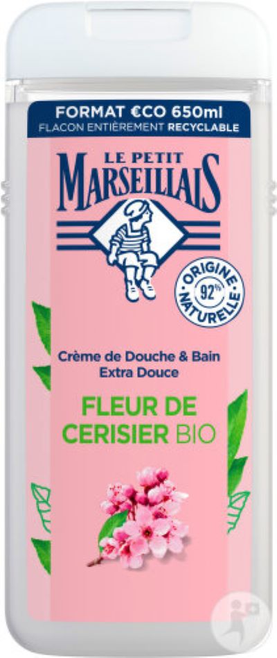 Duschgel mit Kirschblüten-Duft hergestellt auf pflanzlicher Waschbasis aus Frankreich 650ml