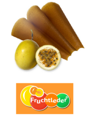 Fruchtleder® "Maracuja" aus Maracujafrüchten & Äpfeln, veganer Snack aus 100% Frucht, 20g