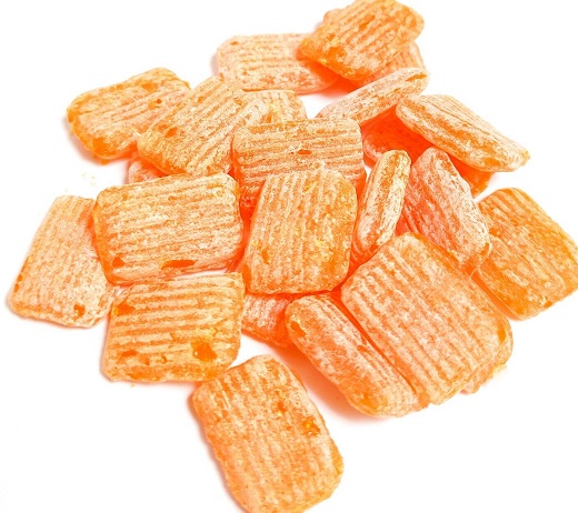 Bonbons "Curcuma-Orange" Plättchen von Edel 100g bis 1000g