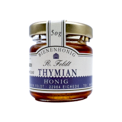 Thymianhonig 100% naturreiner Bienenhonig von Feldt 50g Glas