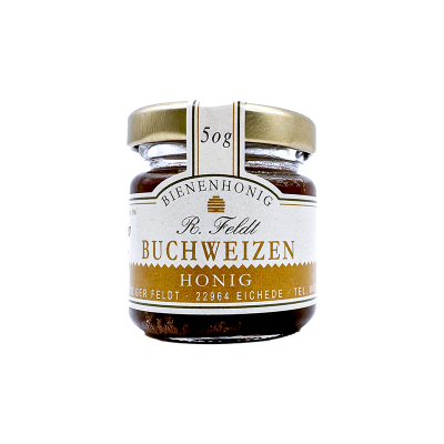 Buchweizenhonig 100% naturreiner Bienenhonig von Feldt 50g Glas