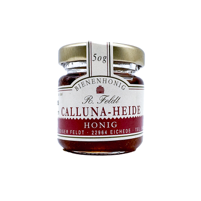 Callunaheidenhonig 100% naturreiner Bienenhonig von Feldt 50g Glas
