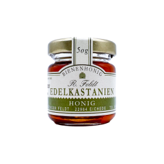 Edelkastanienhonig 100% naturreiner Bienenhonig von Feldt 50g Glas