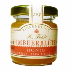 Himbeerblütenhonig 100% naturreiner Bienenhonig von Feldt 50g Glas