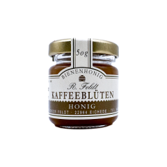 Kaffeeblütenhonig 100% naturreiner Bienenhonig von Feldt 50g Glas