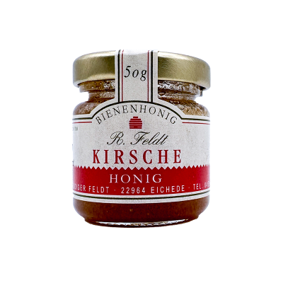 Kirschblütenhonig 100% naturreiner Bienenhonig von Feldt 50g Glas