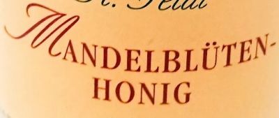 Mandelblütenhonig 100% naturreiner Bienenhonig von Feldt 50g Glas