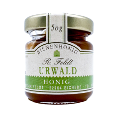 Urwaldhonig 100% naturreiner Bienenhonig von Feldt 50g Glas