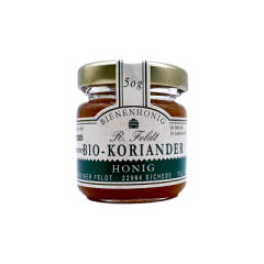 BIO-Korianderhonig DE-ÖKO-006 100% naturreiner Bienenhonig von Feldt 50g Glas