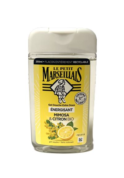 Duschgel mit Mimose & Zitrone-Duft hergestellt auf pflanzlicher Waschbasis aus Frankreich 250ml