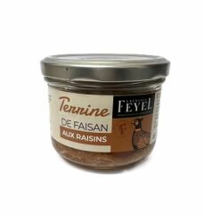 Fasanenfleisch, Terrine de Faisan aus Raisins original aus dem Elsass 180g Glas Feyel