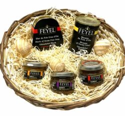 Geschenkkorb Foie Gras mit 5 Französischen Spezialitäten von Feyel für die feine Küche