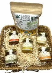 Präsentkorb mit 5 Honig, 1 Honig Bonbons in Imker Qualität