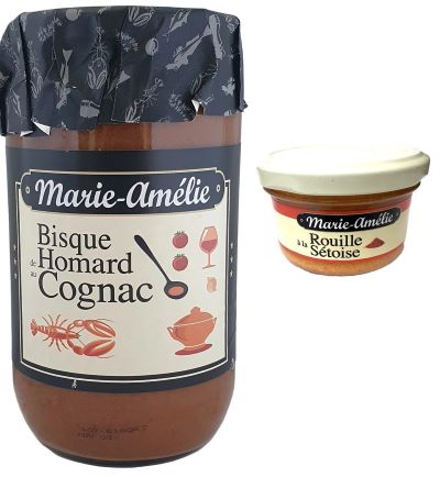 Hummersuppe aus Franreich, Bisque de Homard au Cognac von Marie-Amelie 780g + 90g Glas Rouille