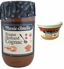 Hummersuppe aus Franreich, Bisque de Homard au Cognac von Marie-Amelie 780g + 90g Glas Rouille