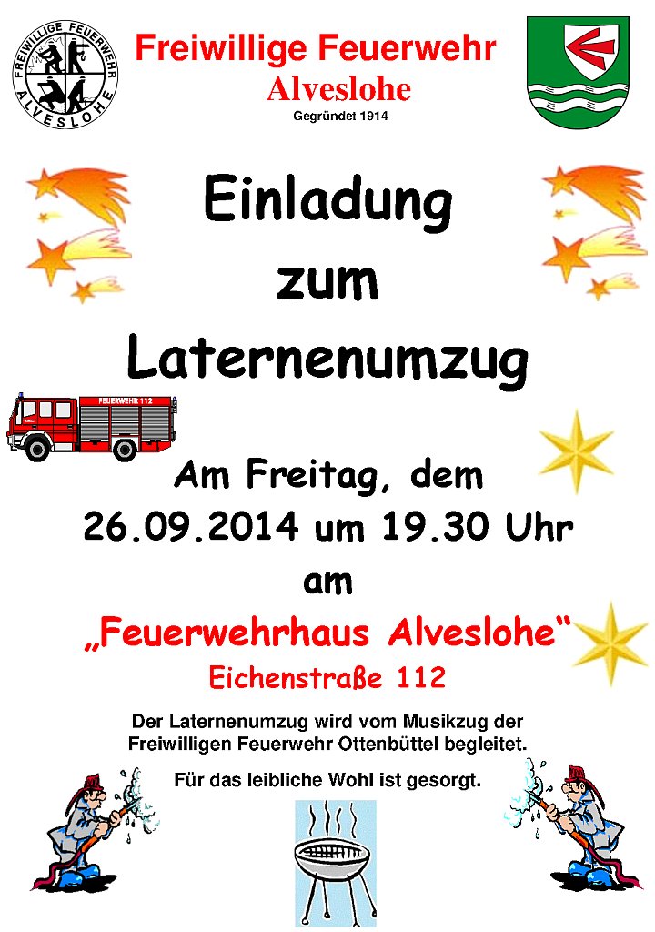 Laternenumzug der Freiwilligen Feuerwehr Alveslohe