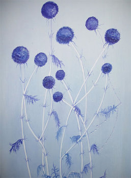 034, stachelblumen mit regenperlen, 40x60 cm, acryl auf leinwand, verkauft.jpg