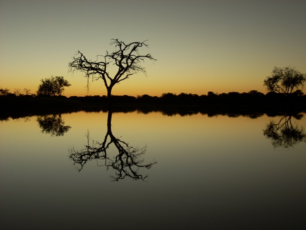 Afrika Sonnenuntergang auf Otjiwa