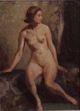 9g. Brynolf Wennerberg, 1866 - 1950, " Weiblicher Akt", Öl/Lwd., 30 x22